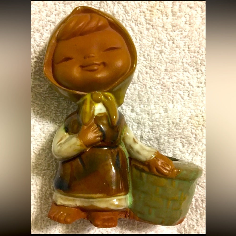 UCTCI Japan Stoneware Art Figurine Girl Ceramic Pottery Vintage Mid Century